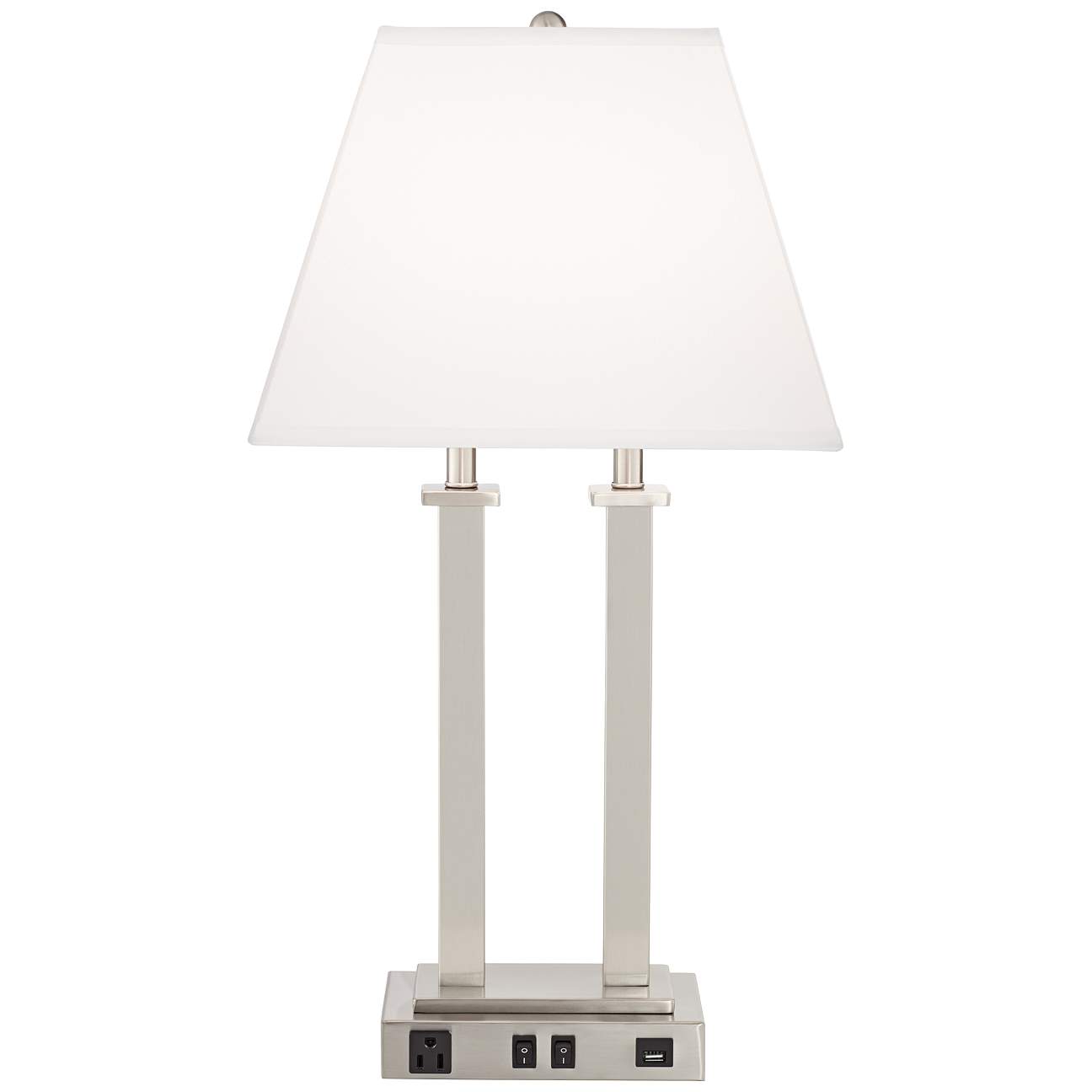 Possini Euro Amity Desk Lamp with USB Port and Outlet - #9G408 | Lamps Plus