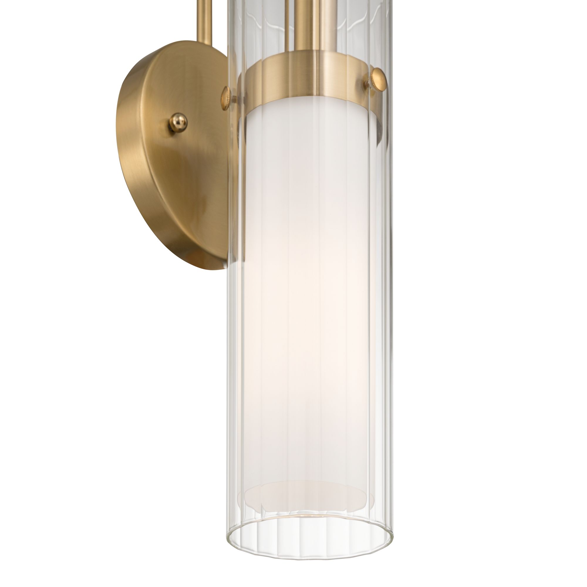 Image 3 Possini Euro Anara 15 1/2" High Soft Gold Fluted Glass Wall Sconce more views