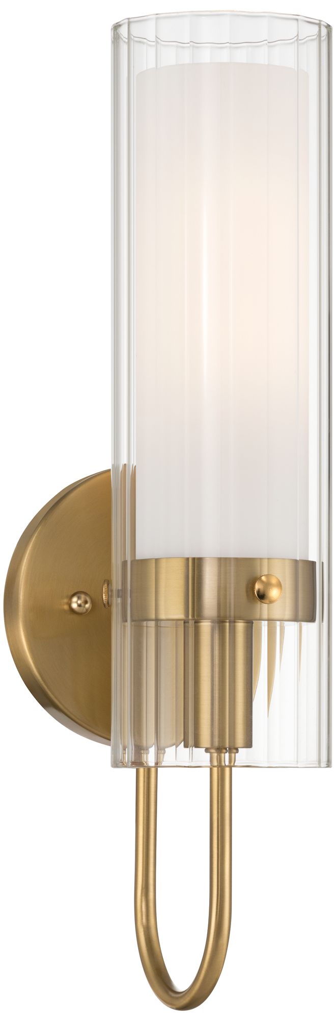 Image 5 Possini Euro Anara 15 1/2" High Soft Gold Fluted Glass Wall Sconce more views