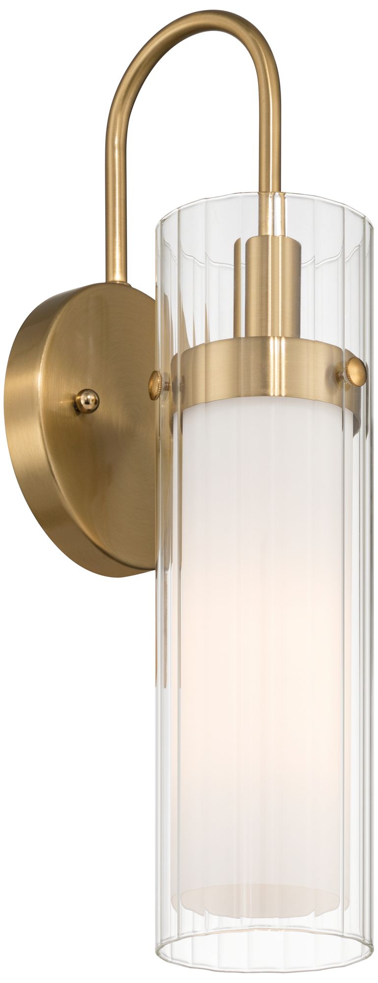 Image 6 Possini Euro Anara 15 1/2" High Soft Gold Fluted Glass Wall Sconce more views