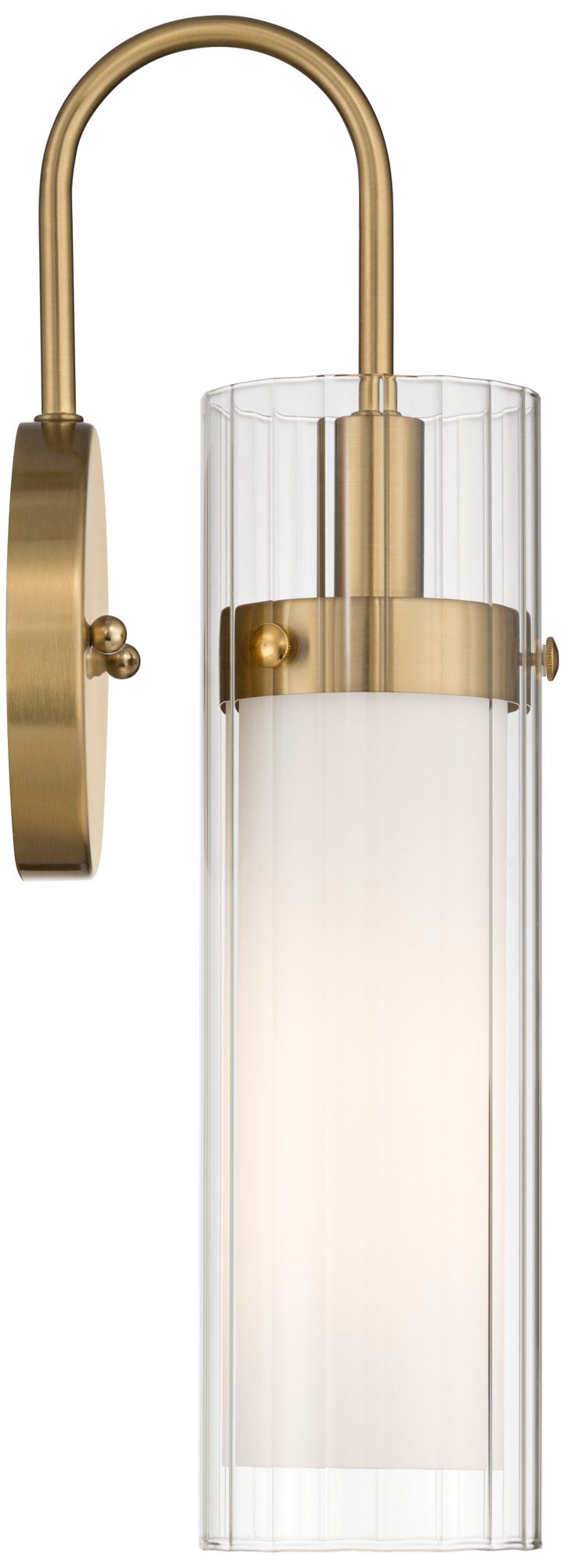 Possini Euro Anara 15 1/2" High Soft Gold Fluted Glass Wall Sconce