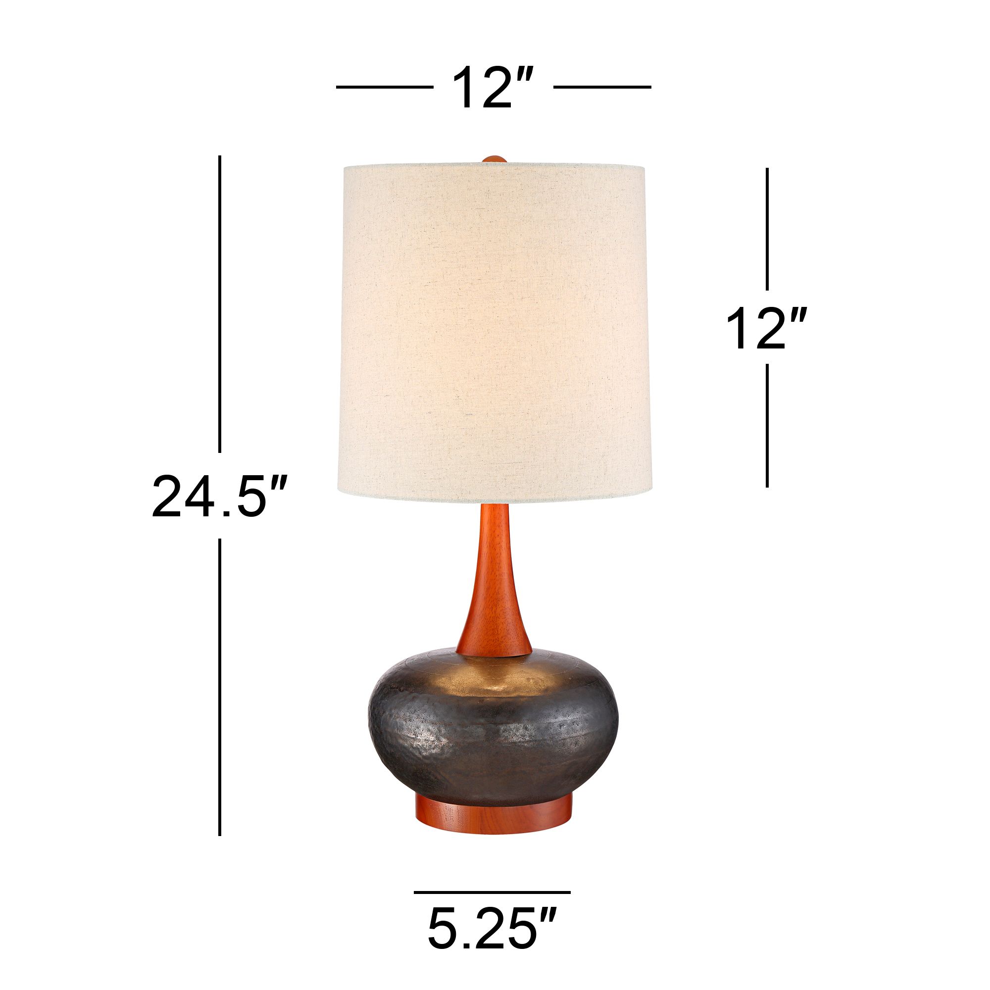 Image 6 Possini Euro Andi 24 1/2" Brown Gourd Modern Ceramic Lamps Set of 2 more views