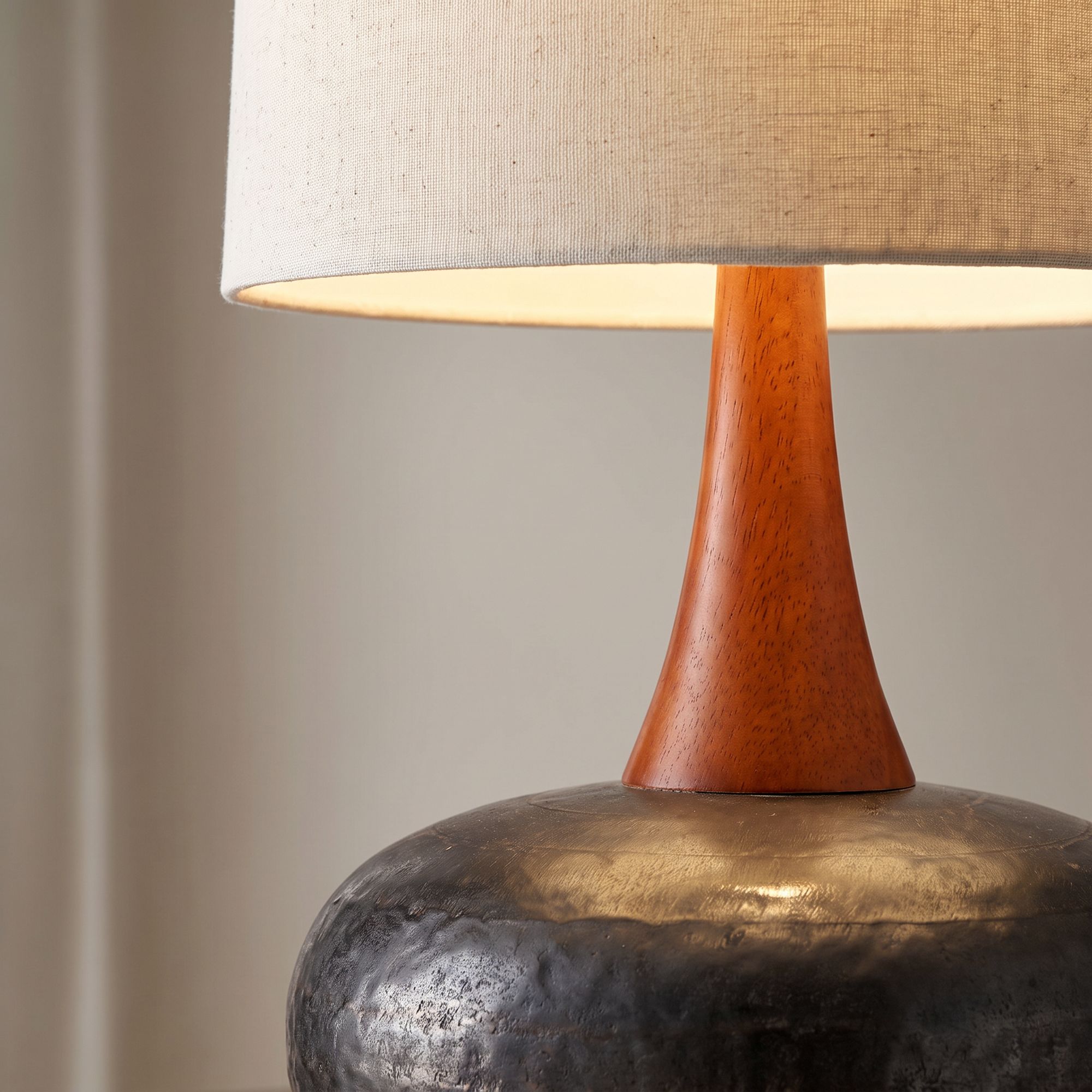 Image 5 Possini Euro Andi 24 1/2" Wood and Ceramic Mid-Century Modern Lamp more views