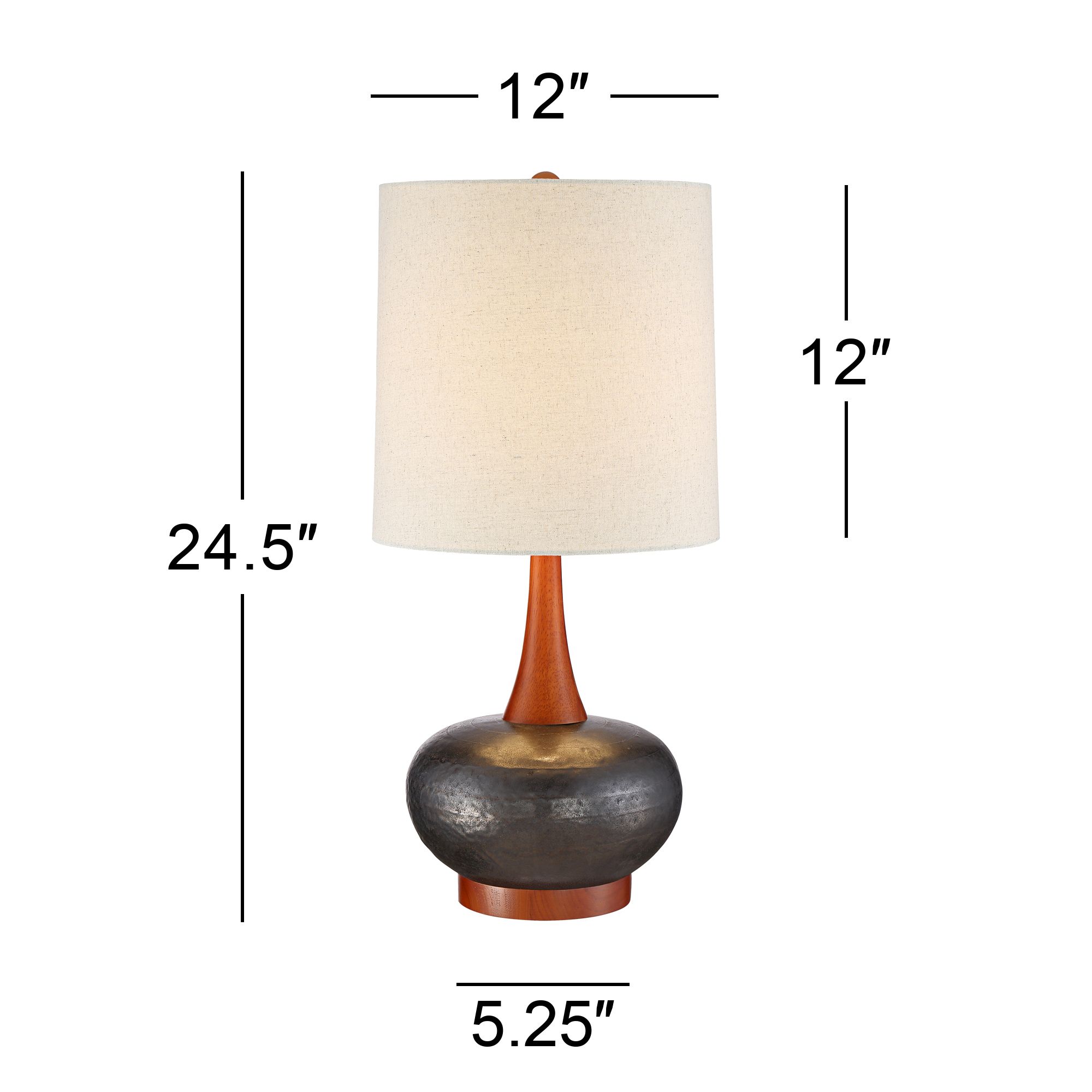 Possini Euro Andi 24 1/2" Mid-Century Ceramic Lamp with USB Dimmer