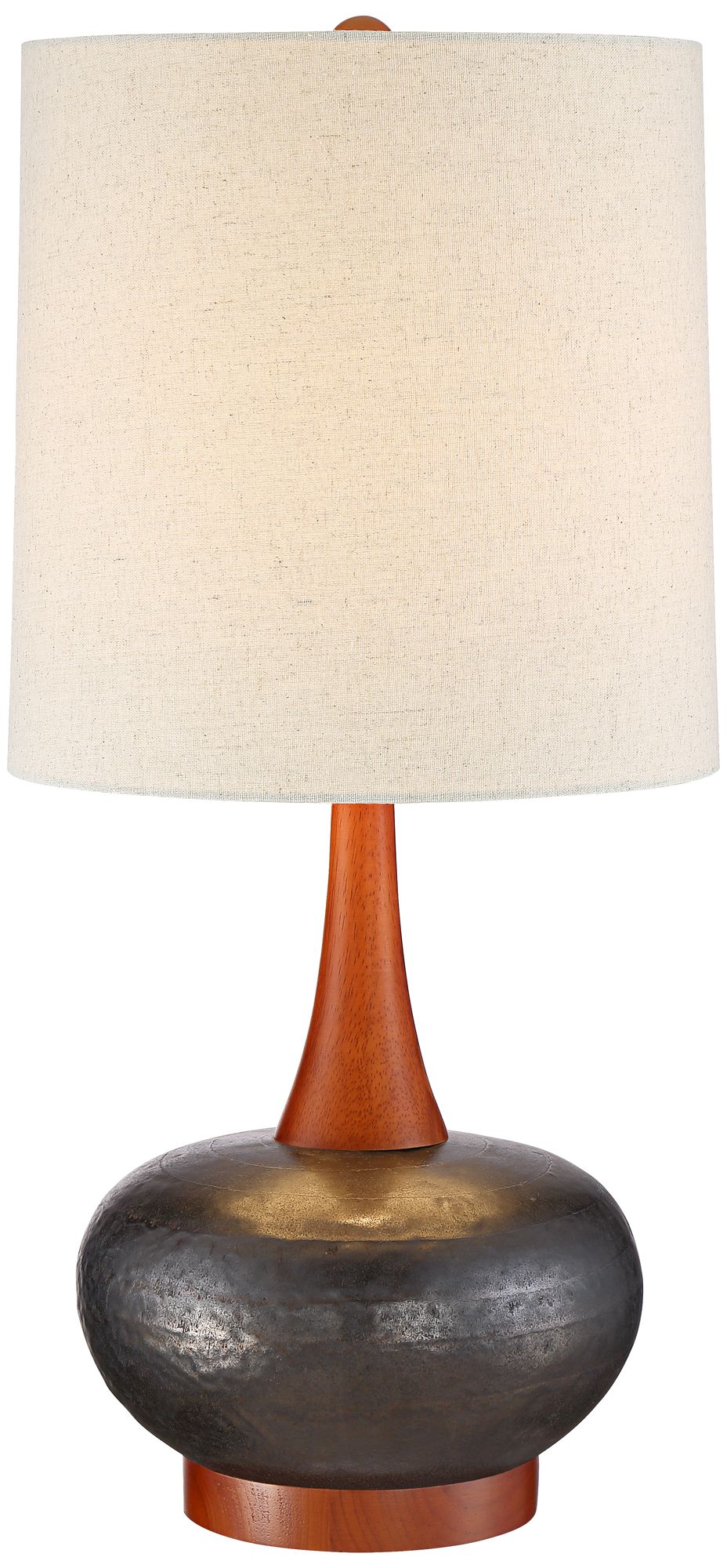 Possini Euro Andi 24 1/2" Wood and Ceramic Mid-Century Modern Lamp