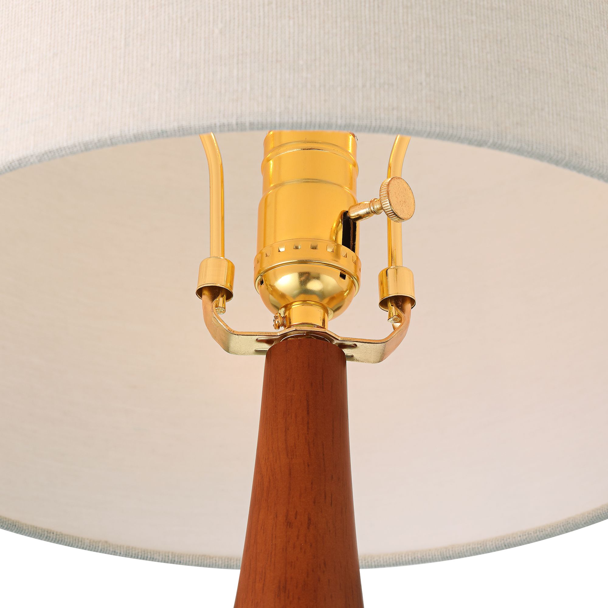 Image 6 Possini Euro Andi 25" Modern Wood and Green Ceramic Table Lamp more views