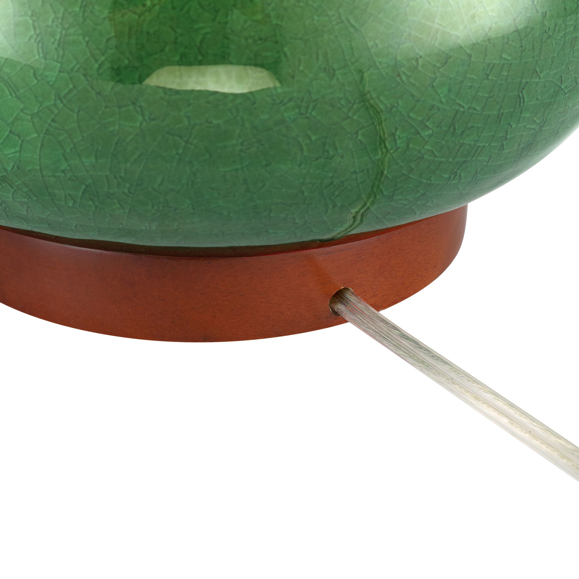Possini Euro Andi 25" Modern Wood and Green Ceramic Table Lamp in scene
