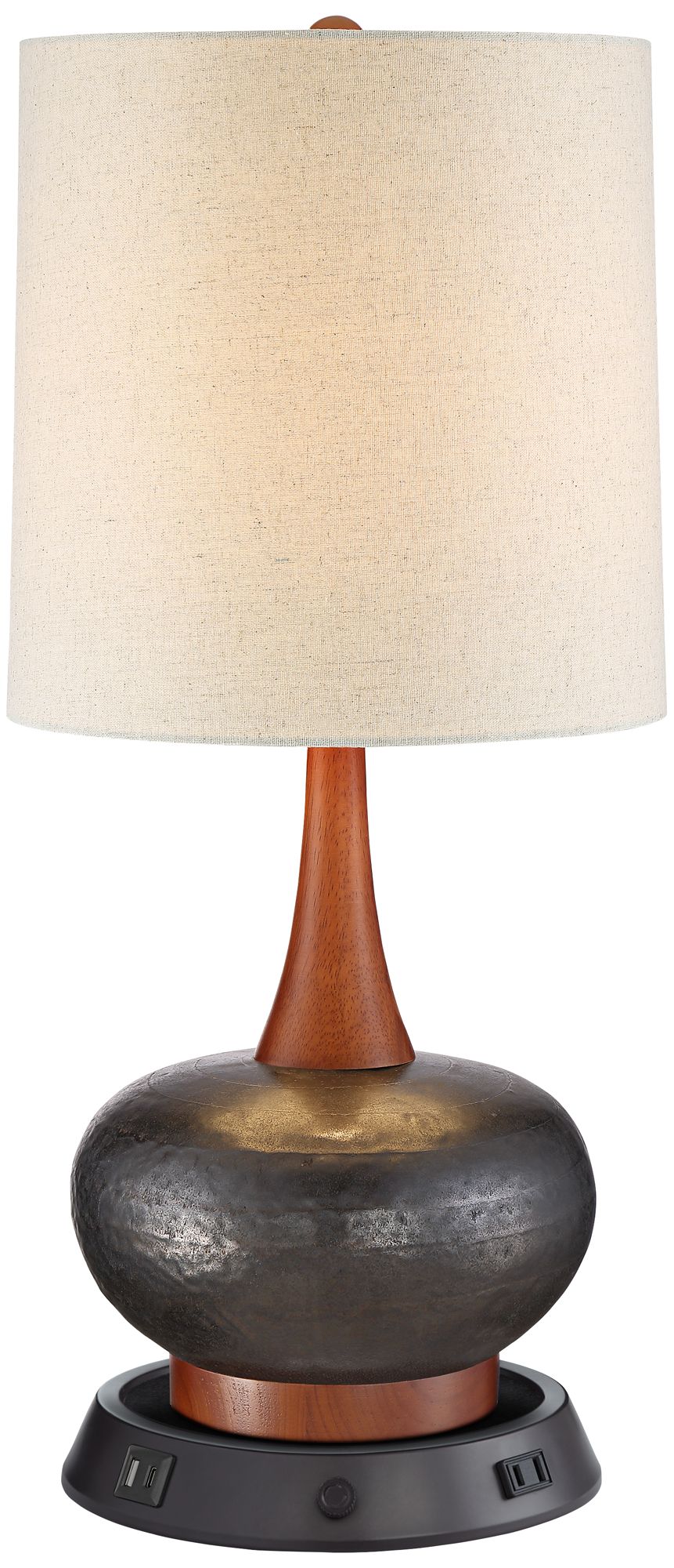 Image 2 Possini Euro Andi Ceramic Lamp with Dimmable USB Workstation Base