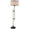 Possini Euro Andover Bronze and Faux Wood Rustic Floor Lamp