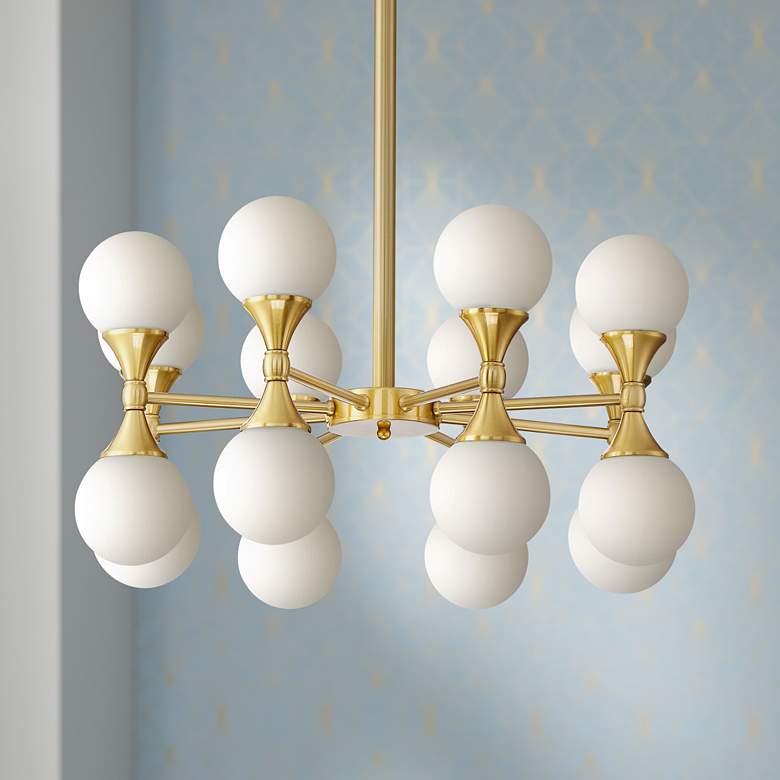 Image 1 Possini Euro Andre 27 1/2" Wide Golden 16-Light LED Pendant