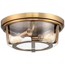 Image2 of Possini Euro Angeline 13" Wide Warm Brass 2-Light Ceiling Light