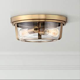 Image1 of Possini Euro Angeline 13" Wide Warm Brass 2-Light Ceiling Light
