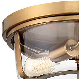 Image3 of Possini Euro Angeline 13" Wide Warm Brass 2-Light Ceiling Light more views