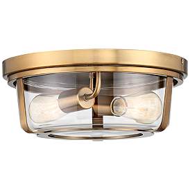 Image4 of Possini Euro Angeline 13" Wide Warm Brass 2-Light Ceiling Light more views