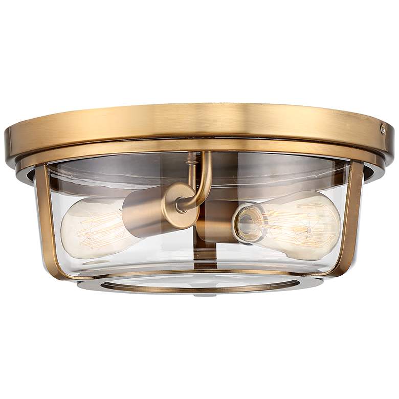 Image 4 Possini Euro Angeline 13 inch Wide Warm Brass 2-Light Ceiling Light more views