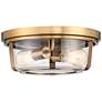 Possini Euro Angeline 13" Wide Warm Brass 2-Light Ceiling Light