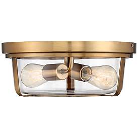 Image5 of Possini Euro Angeline 13" Wide Warm Brass 2-Light Ceiling Light more views