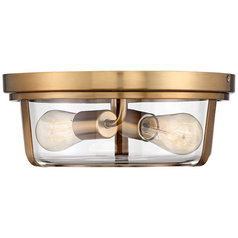 Image 5 Possini Euro Angeline 13 inch Wide Warm Brass 2-Light Ceiling Light more views