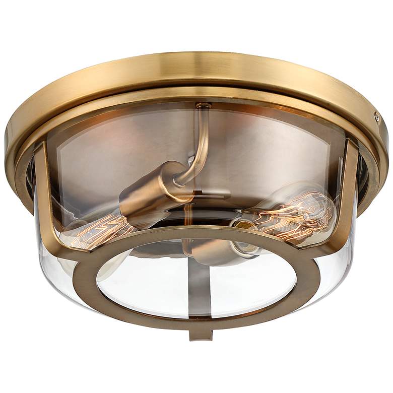 Image 6 Possini Euro Angeline 13 inch Wide Warm Brass 2-Light Ceiling Light more views