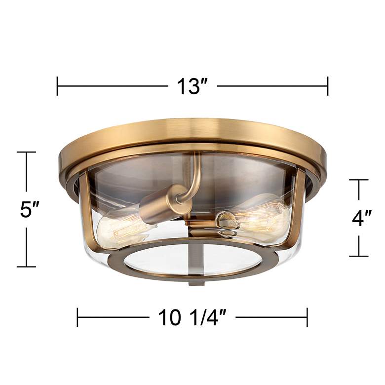 Image 7 Possini Euro Angeline 13 inch Wide Warm Brass 2-Light Ceiling Light more views