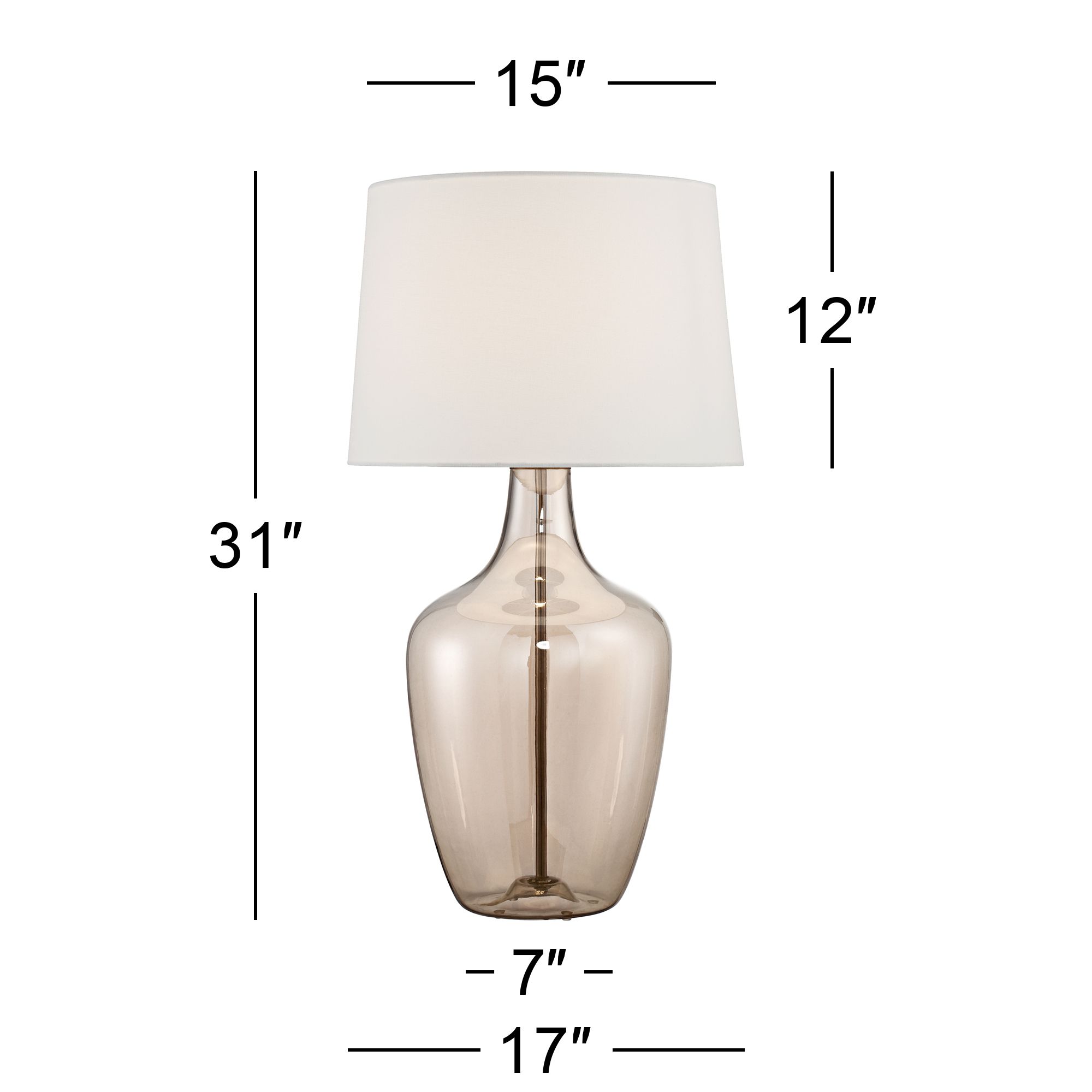 Possini Euro Ania 31" Champagne Glass Jar Table Lamp with USB Dimmer