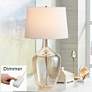 Possini Euro Ania 31" Champagne Glass Table Lamp with Table Top Dimmer