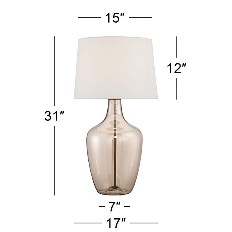 Image 5 Possini Euro Ania 31" Champagne Glass Table Lamp with Table Top Dimmer more views