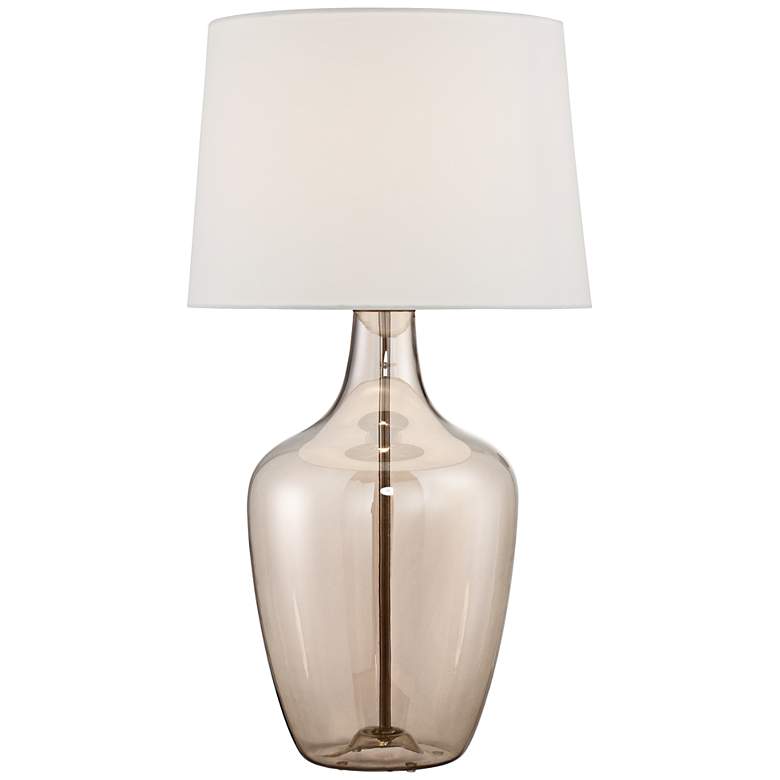 Image 3 Possini Euro Ania 31" Modern Clear Champagne Glass Jar Table Lamp