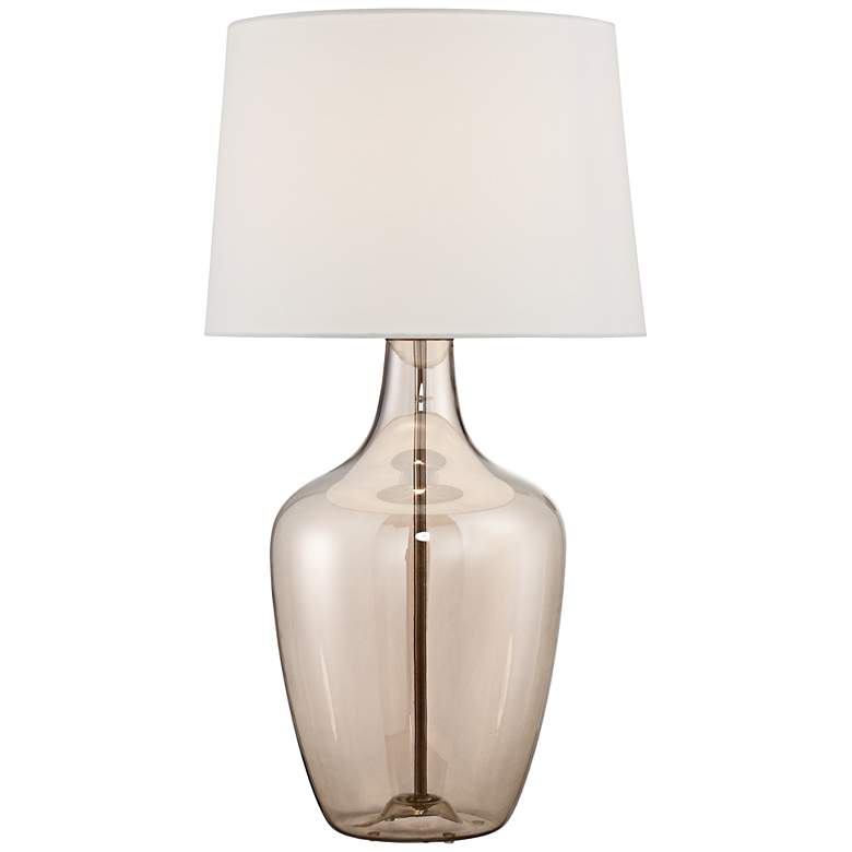 Image 3 Possini Euro Ania 31 inch Modern Clear Champagne Glass Jar Table Lamp