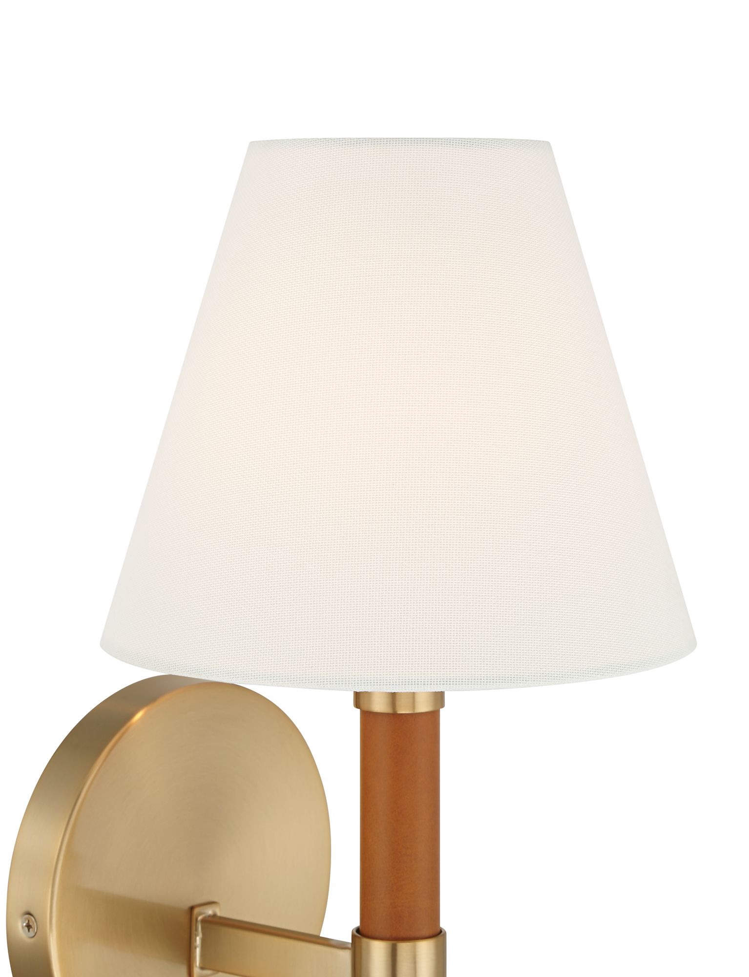 Image 3 Possini Euro Aniline 17 1/2"H Soft Gold and Faux Leather Wall Sconce more views