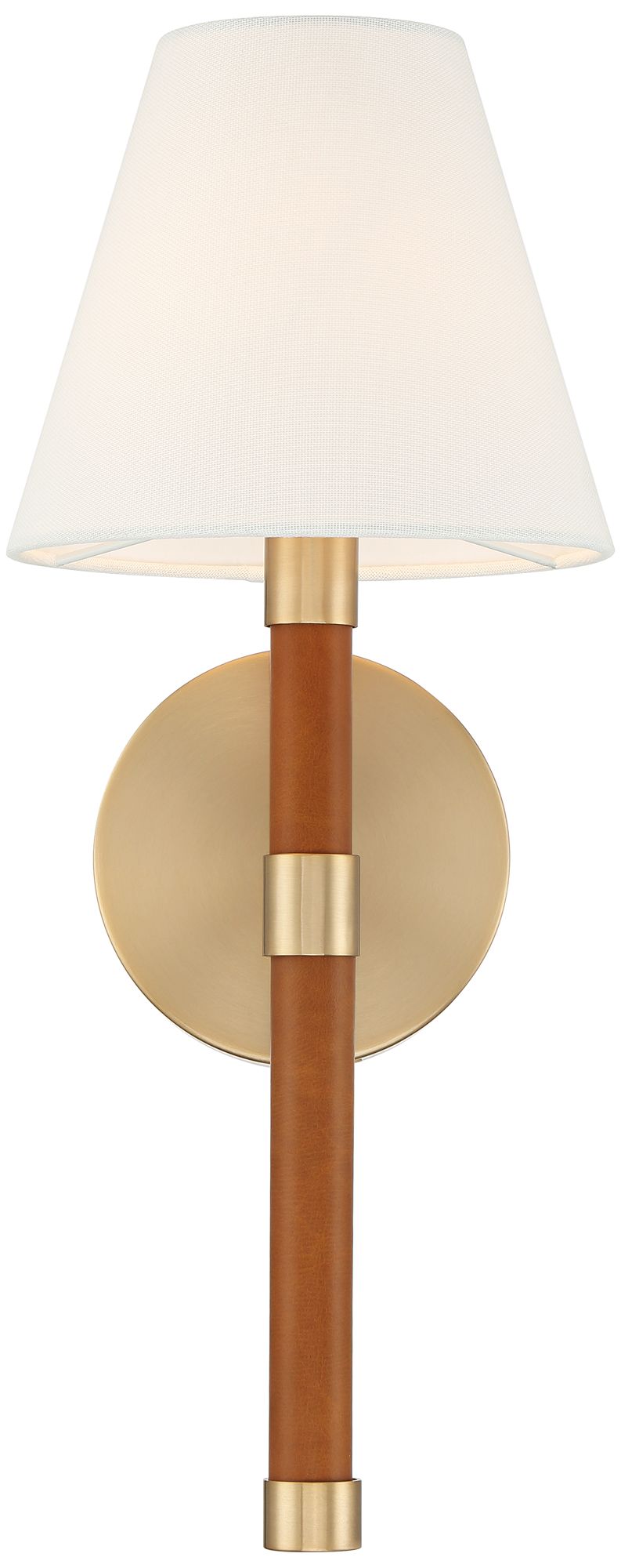 Image 5 Possini Euro Aniline 17 1/2"H Soft Gold and Faux Leather Wall Sconce more views