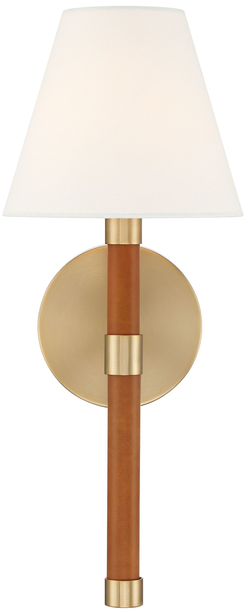 Image 6 Possini Euro Aniline 17 1/2"H Soft Gold and Faux Leather Wall Sconce more views
