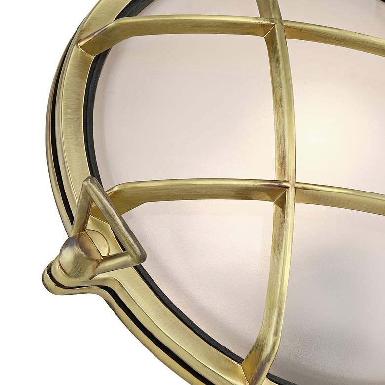 Image 4 Possini Euro Anjali 10" High Brass Bulkhead Outdoor Wall Light more views