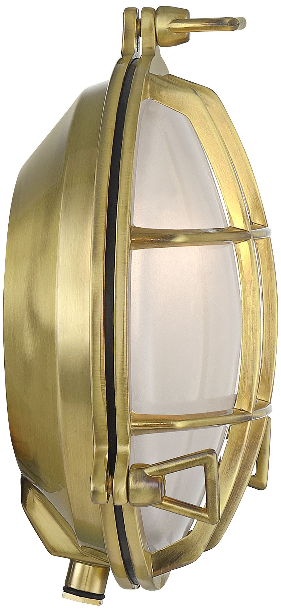 Possini Euro Anjali 10" High Brass Bulkhead Outdoor Wall Light