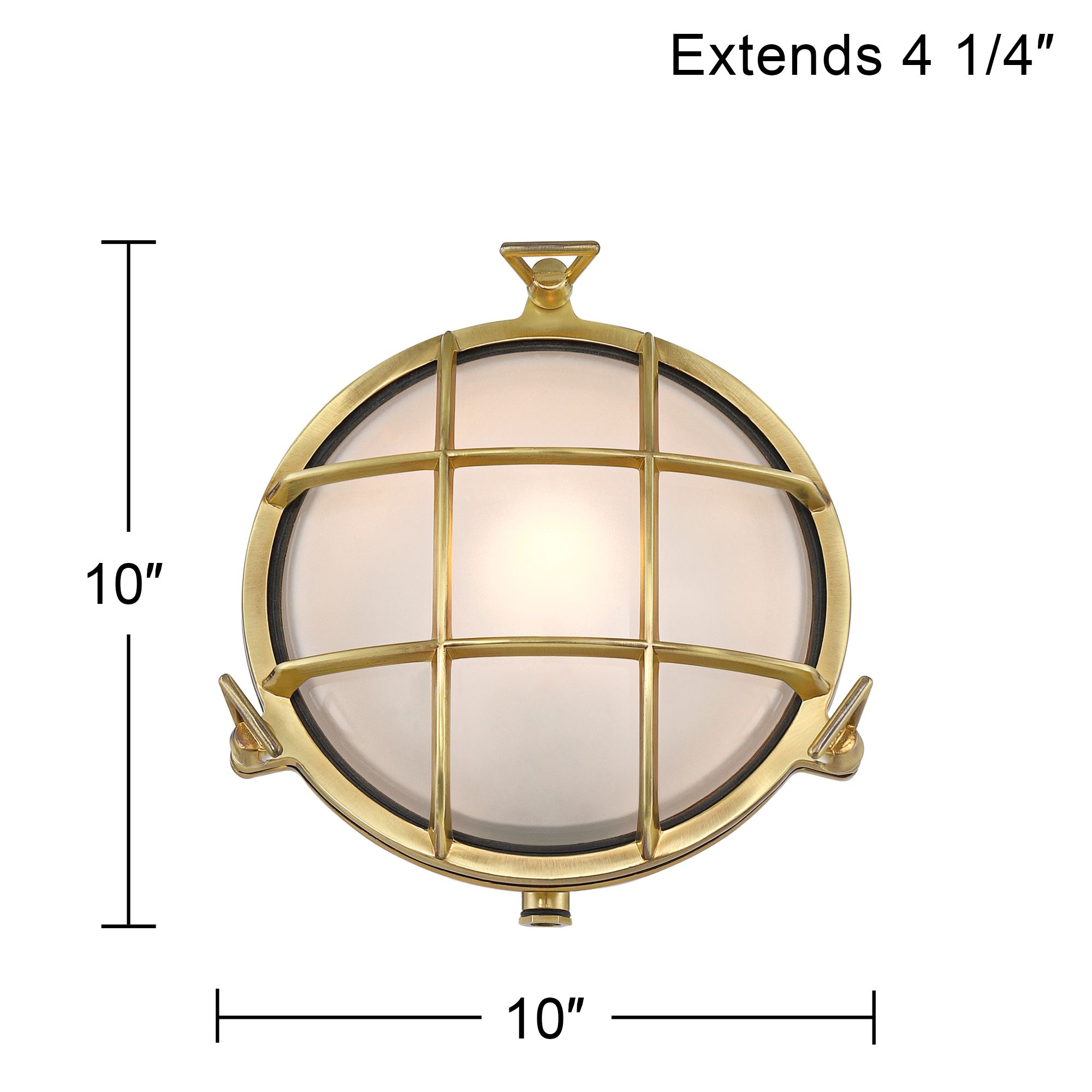 Possini Euro Anjali 10" High Brass Bulkhead Outdoor Wall Light