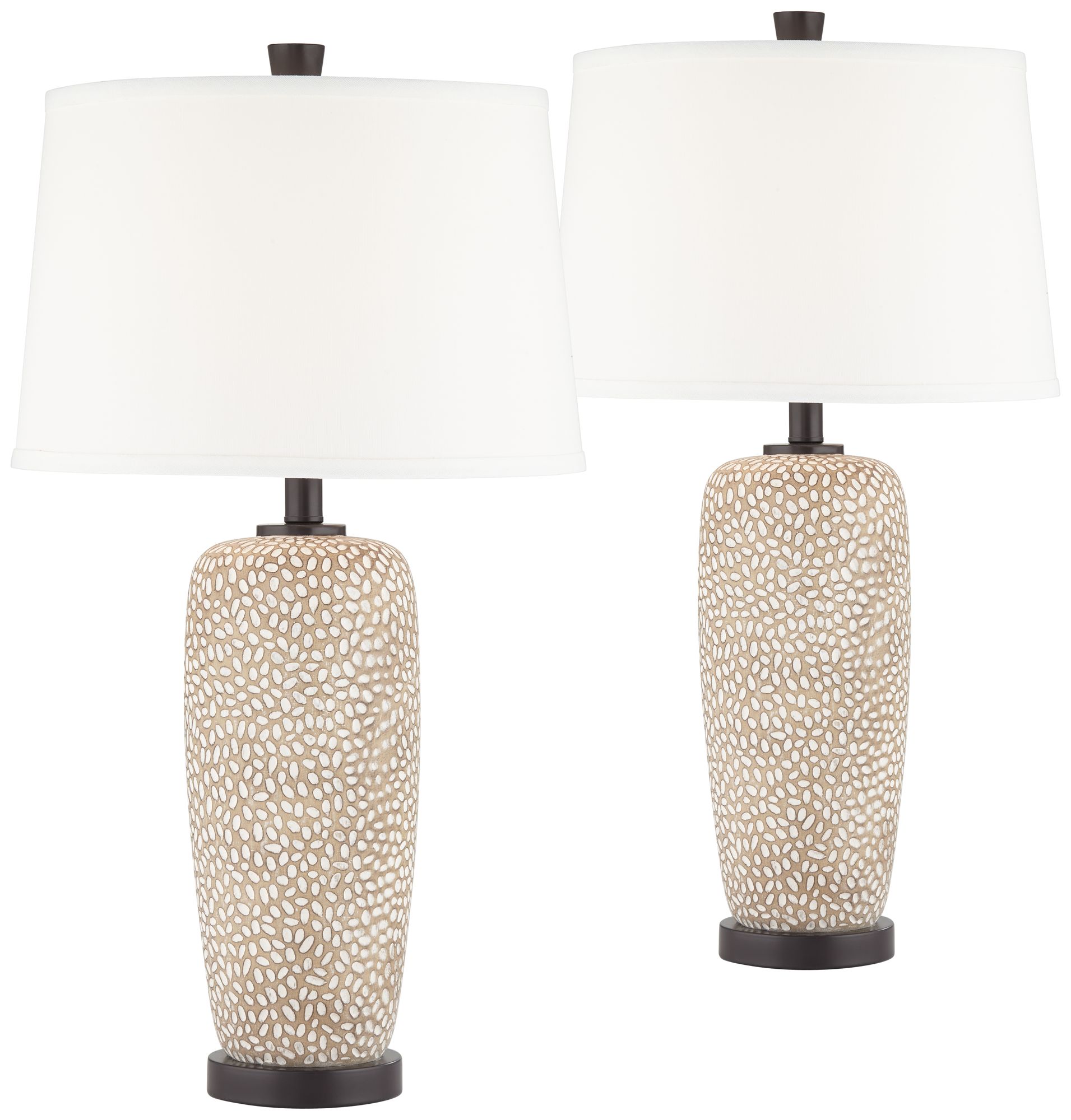 Image 3 Possini Euro Anna 27 1/4" Pebbled Coastal Modern Table Lamps Set of 2