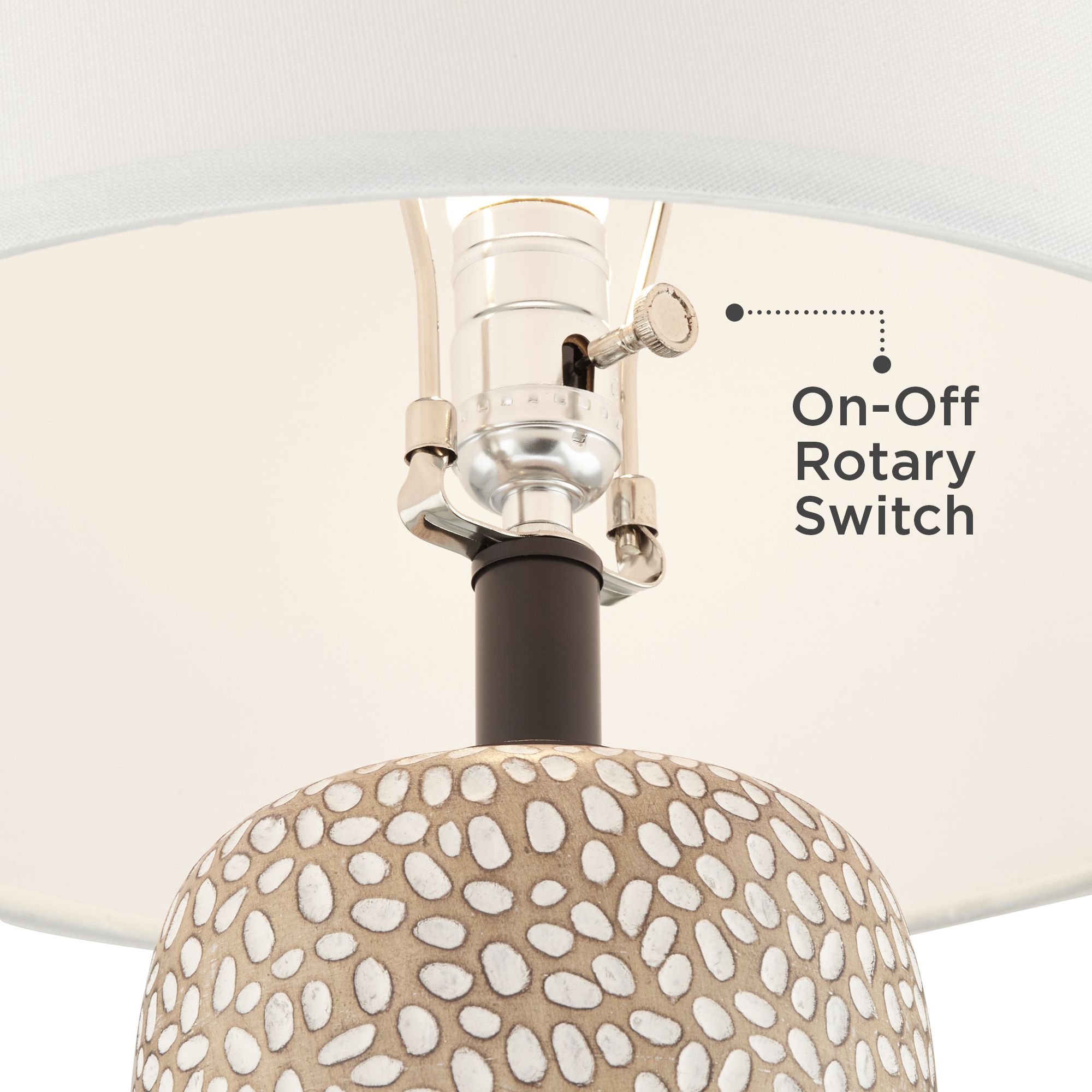 Watch A Video About the Anna Pebbled Coastal Modern Table Lamps Set of 2