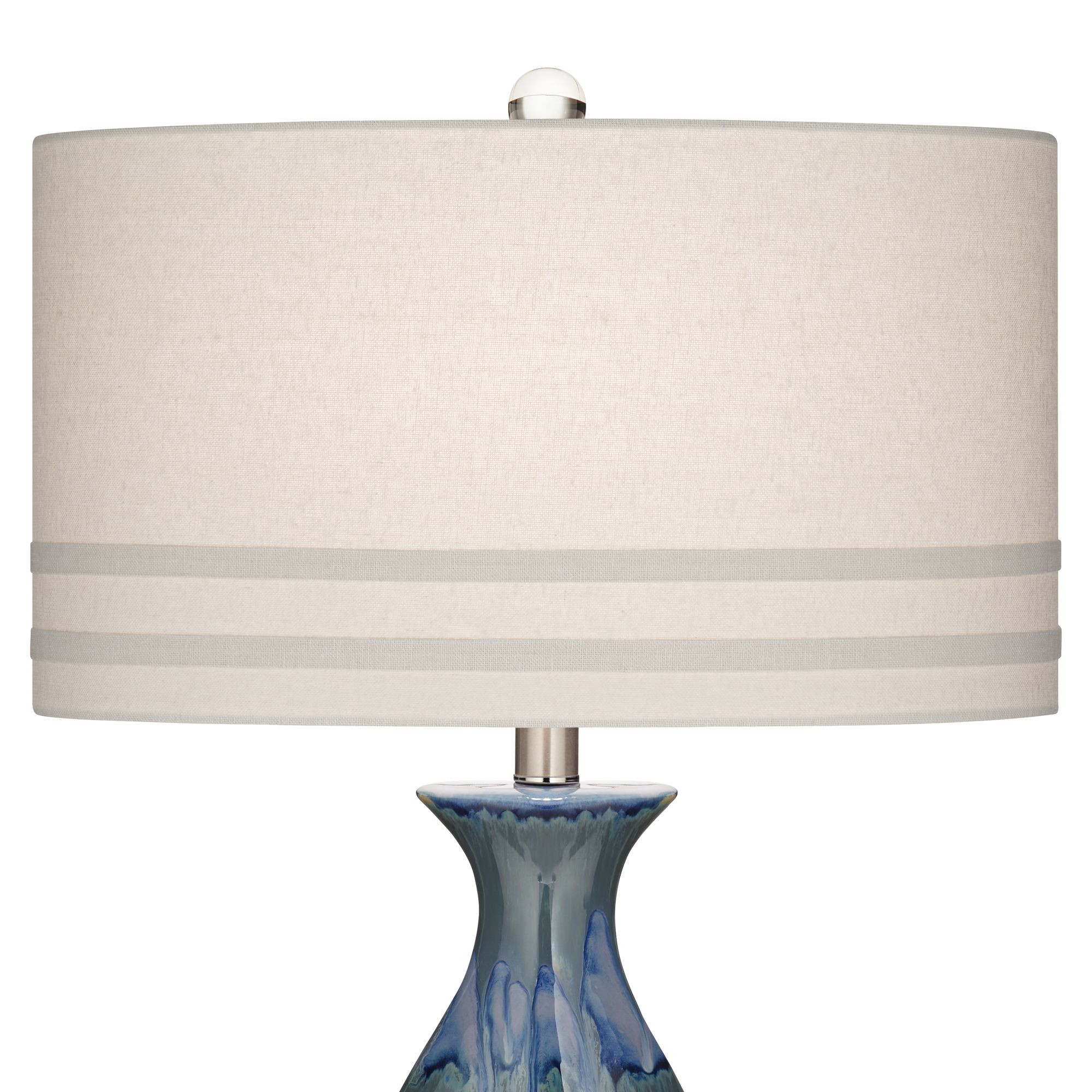 Image 4 Possini Euro Annette 38" Handcrafted Blue Drip Modern Ceramic Lamp more views