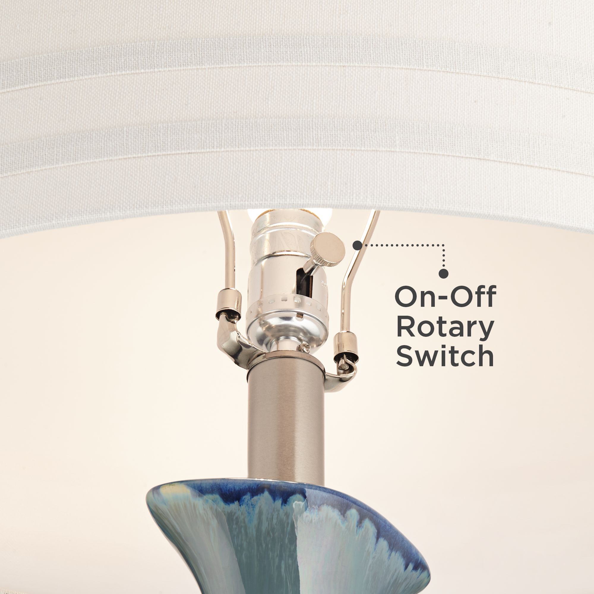 Image 5 Possini Euro Annette 38" Handcrafted Blue Drip Modern Ceramic Lamp more views