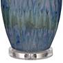 Possini Euro Annette 38" Handcrafted Blue Drip Modern Ceramic Lamp