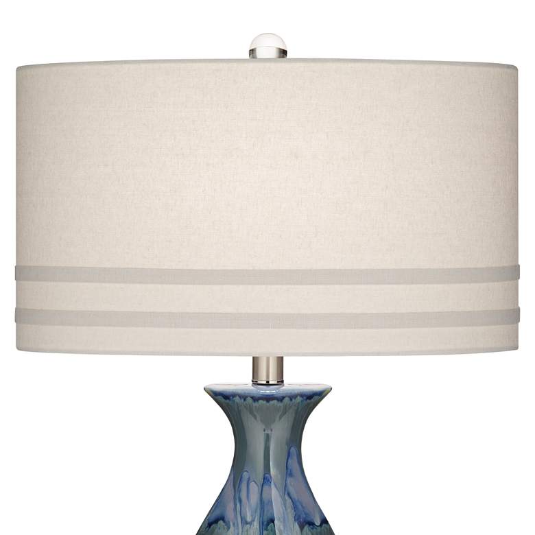 Image 4 Possini Euro Annette 38 inch High Blue Drip Ceramic Lamp with Dimmer more views