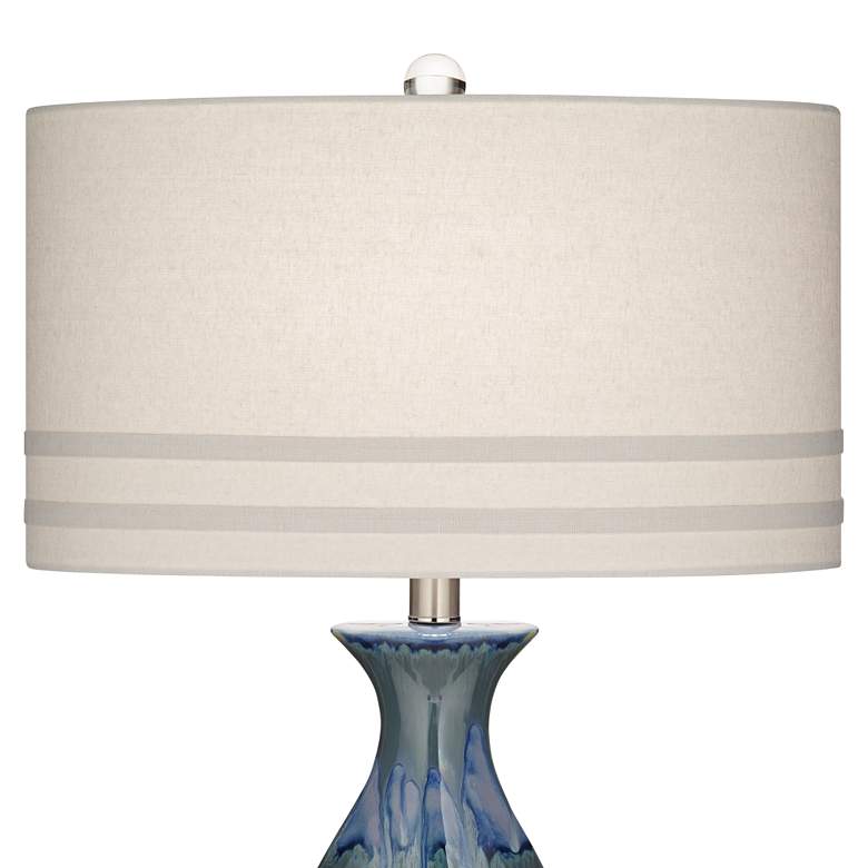 Image 4 Possini Euro Annette 38" High Blue Drip Ceramic Lamp with Dimmer more views