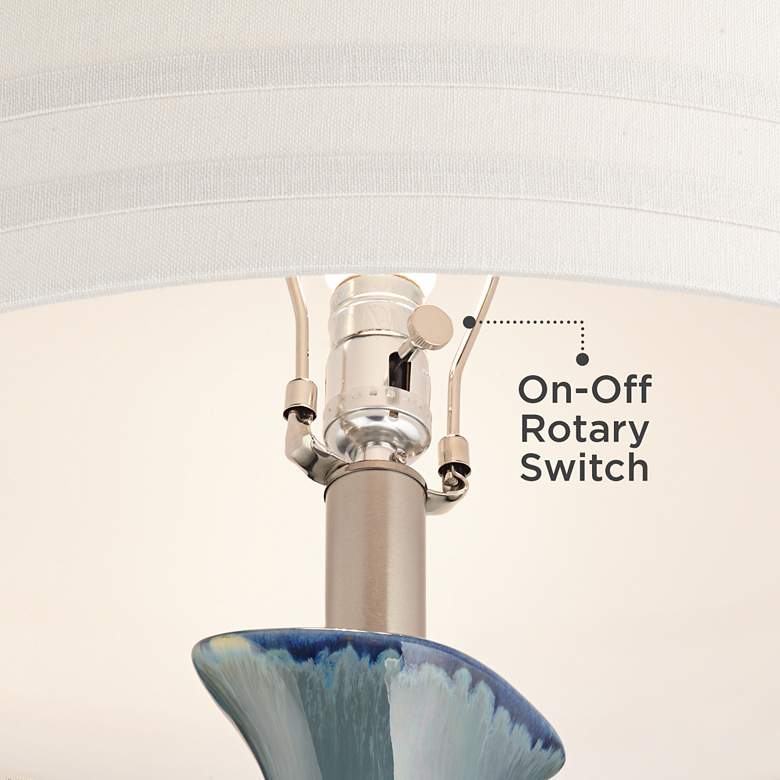 Image 5 Possini Euro Annette 38" High Blue Drip Ceramic Lamp with Dimmer more views