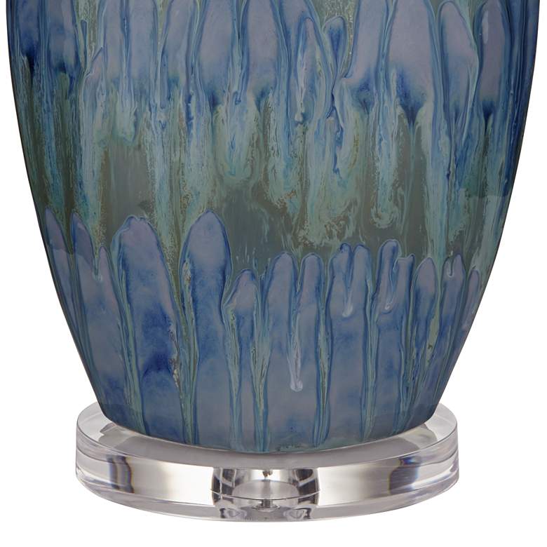 Image 6 Possini Euro Annette 38 inch High Blue Drip Ceramic Lamp with Dimmer more views