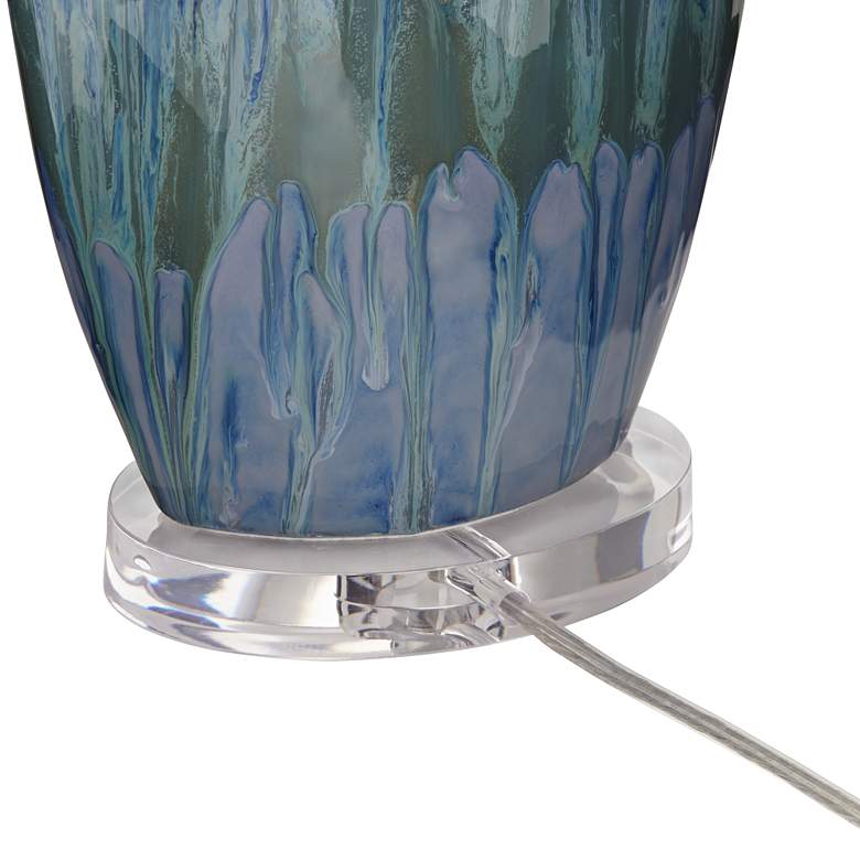 Image 7 Possini Euro Annette 38" High Blue Drip Ceramic Lamp with Dimmer more views