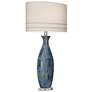 Possini Euro Annette 38" High Blue Drip Ceramic Lamp with Dimmer