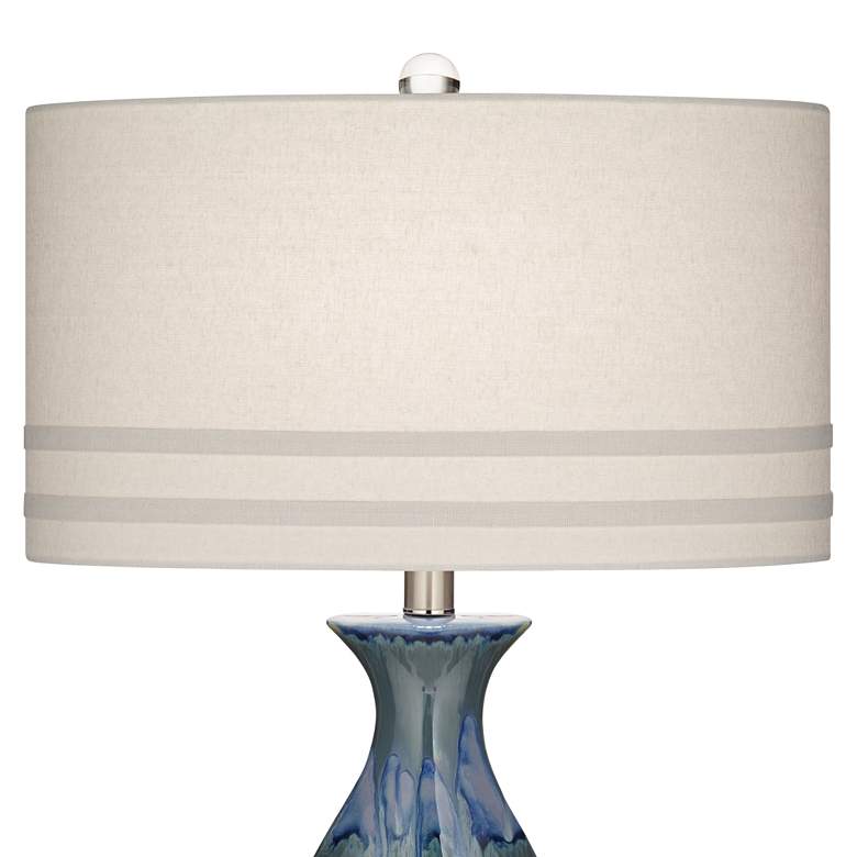 Image 4 Possini Euro Annette 38 inch High Blue Drip Ceramic Table Lamps Set of 2 more views