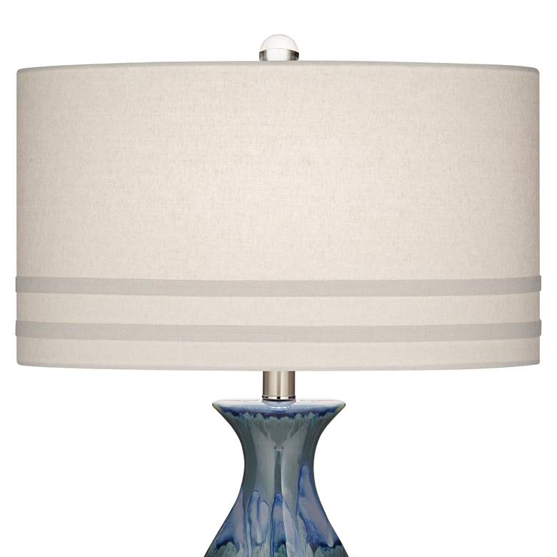 Image 4 Possini Euro Annette 38" High Blue Drip Ceramic Table Lamps Set of 2 more views