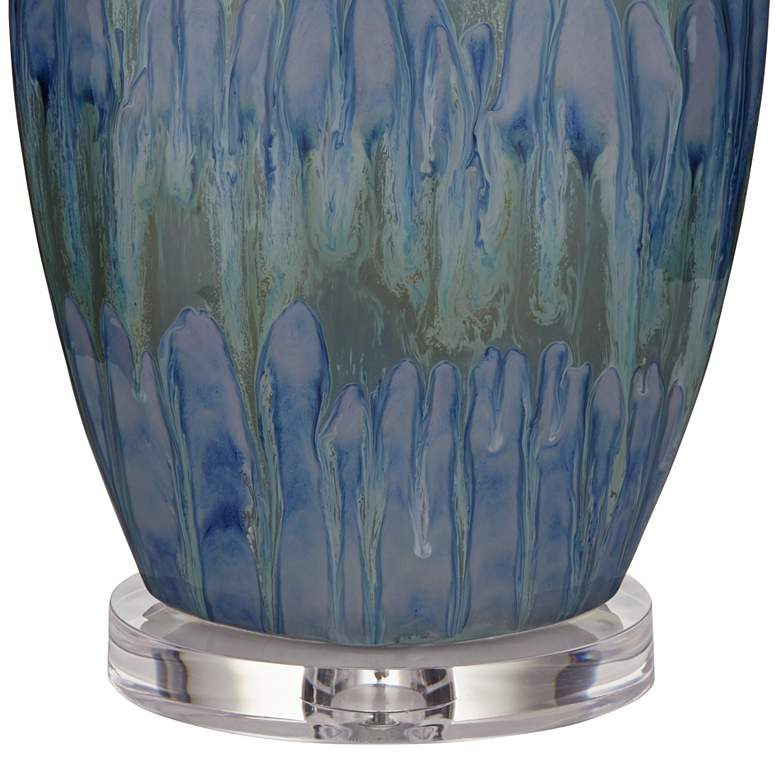 Image 6 Possini Euro Annette 38" High Blue Drip Ceramic Table Lamps Set of 2 more views