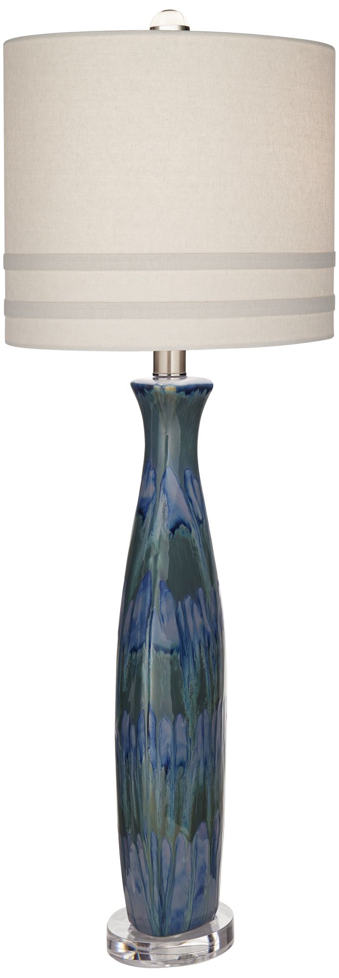 Possini Euro Annette 38" High Blue Drip Ceramic Table Lamps Set of 2